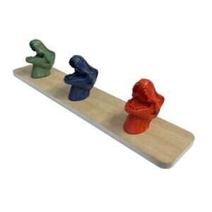 Pillowfort Dino Hook Rack Dinosaur Colorful Green Blue Orange T Rex 3.5"x18"